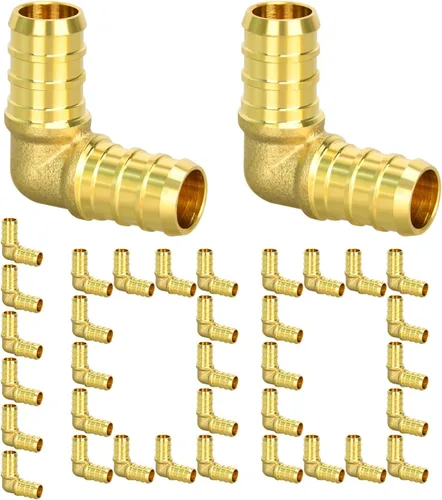 Vista 10 de Paquete de 10 accesorios de codo PEX de 1/2 pulgada, accesorios de latón para tubería PEX