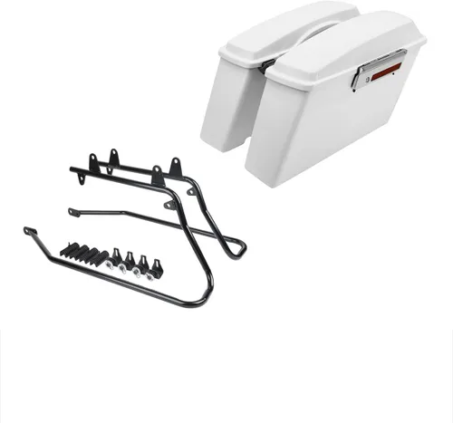 Vista 12 de SLMOTO Alforjas rígidas para Harley Electra Road King Glide 1994-2013 peltre Denim