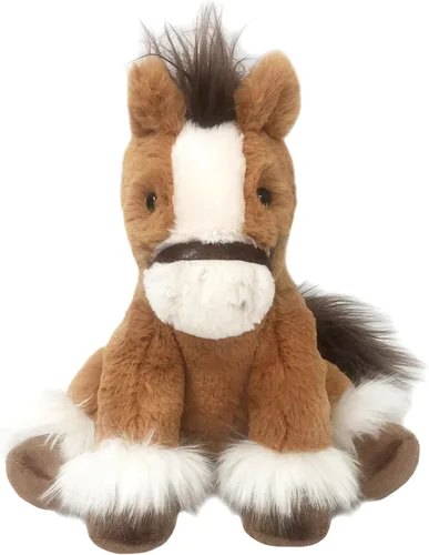 Vista 15 de MON AMI Juguete de peluche Cinnamon The Horse – Caballo de peluche suave de 15 pulgadas, peluche de poni de granja con bandana, animal sentado