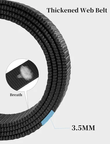 Vista 6 de SKiporty Cinturones tácticos de trinquete para hombres, cinturón de trabajo de nailon para golf con hebilla deslizante automática, ajuste ajustable