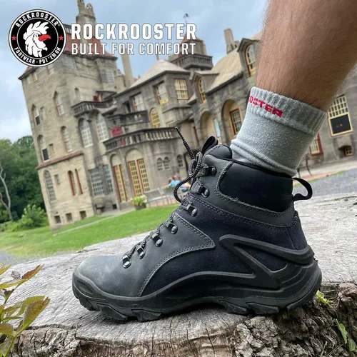 Vista 14 de ROCKROOSTER COOLMAX - Calcetines deportivos con control de humedad, duraderos y transpirables (paquete de 9)