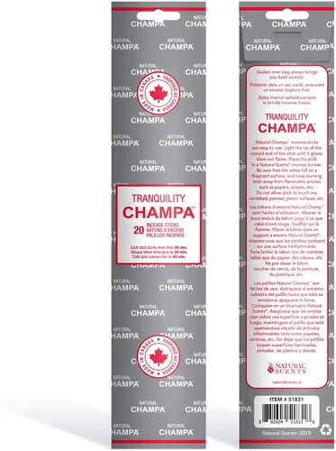 Vista 4 de Sándalo Champa - Varitas de incienso de 11 pulgadas, cada barra de aroma de larga duración dura más de 60 minutos. Los ingredientes puros hacen que