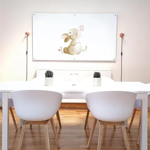 Vista 7 de HomeSoGood Calcomanías de pared con forma de conejito de dibujos animados, diseño de mariposa con forma de conejo, decoración de pared