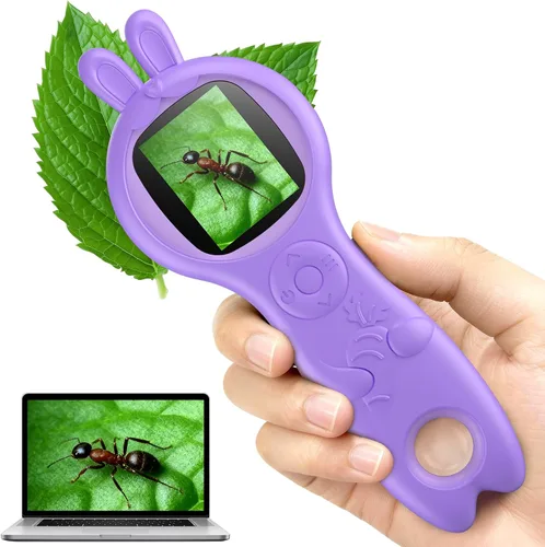 Vista 9 de T TAKMLY Microscopio Digital Mini de Bolsillo, Lupa de Enfoque Fijo Macro, Microscopio Digital USB de Mano Portátil 500x de Aumento, Zoom 4X Rosa