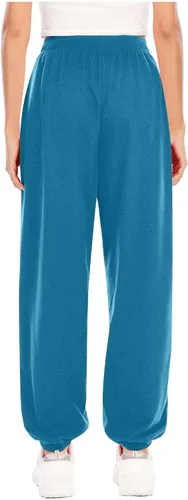 Vista 6 de Pantalones deportivos de talla grande para mujer, estilo casual, cintura elástica, pierna recta, pantalones de descanso, holgados, hasta el tobillo