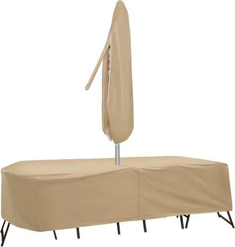 Vista 7 de Protective Covers Juego de mesa de patio resistente a la intemperie y funda para silla de respaldo alto, 60 pulgadas, mesa redonda, gris