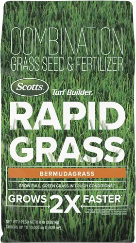 Vista 10 de Scotts Turf Builder Rapid Grass Bermudagrass, 1 libra Semilla de hierba con fertilizante para césped verde completo en condiciones difíciles