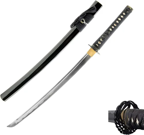 Vista 11 de HMS Aleación de aluminio sin afilar Iaido Training Wakizashi Sword Blunt 21in Blade Safe for Iaido Practice, Dojo Training & Display, Lightweight