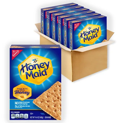 Vista 18 de Honey Maid Graham Crackers, bocadillos a granel para el almuerzo, 200 paquetes de bocadillos de 0.5 onzas