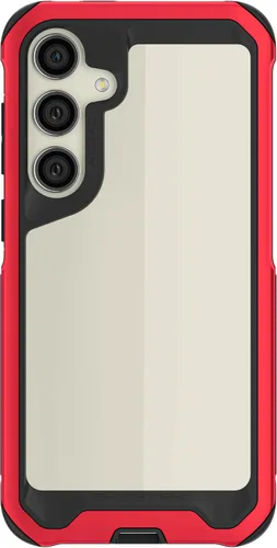 Vista 32 de Ghostek Atomic - Funda delgada para Galaxy Z Flip 4, parte trasera de aramida con parachoques de aluminio rojo, funda protectora de doble capa a
