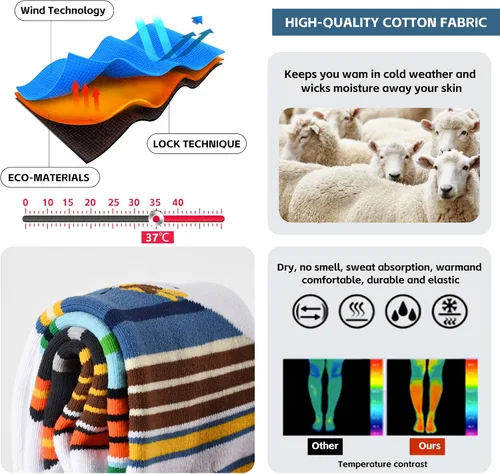 Vista 5 de ZHOOGE Calcetines de esquí para niños, 2 pares3 pares, calcetines de nieve para niños y niñas, calcetines térmicos cálidos de invierno para esquí al