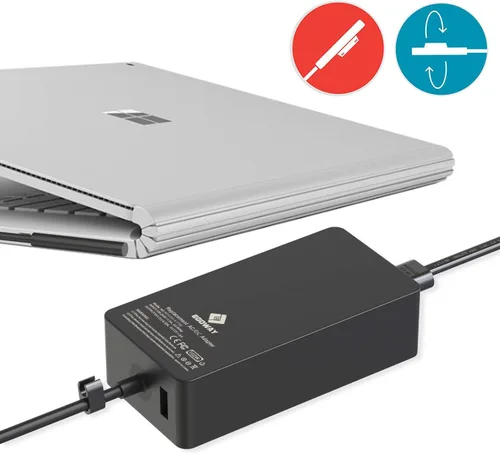 Vista 5 de Cargador adaptador de corriente de 102 W, 15 V 6.33 A, compatible con Surface Book 2 1, Surface Laptop 3 2 1, Surface Pro X Pro 7 Pro 6 Pro 5 Pro 4