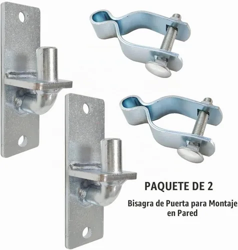 Vista 2 de Paquete de 2 bisagras de puerta de montaje en pared de 1-3/8 pulgadas, bisagras de metal, poste de cerca, bisagra de marco de cerca, accesorios