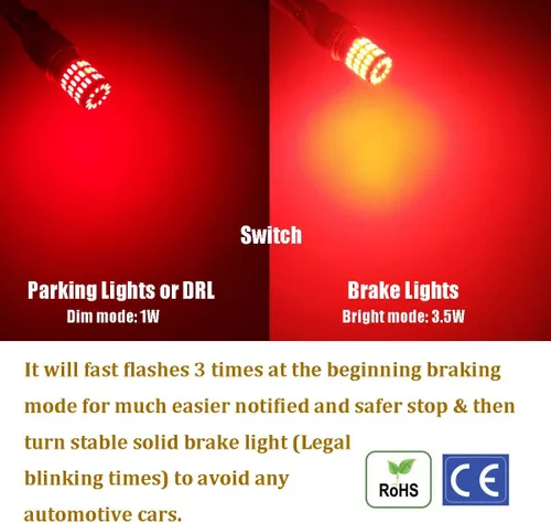Vista 3 de iBrightstar Luces de freno intermitentes estroboscópicas intermitentes de 9-30 V 3157 3057 3156 3056 bombillas LED de repuesto para luces de freno
