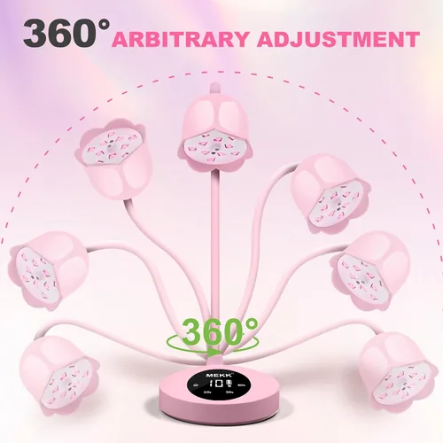 Vista 3 de MEKK - Lámpara de uñas de curación flash, 30 W, luz UV pequeña inalámbrica para uñas de gel Gooseneck, Auto Sensor, 4 Timers (10/30/60/90s)