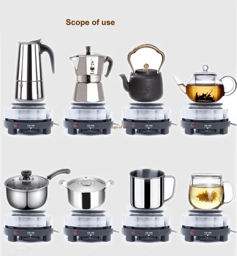 Vista 4 de MXBAOHENG Estufa eléctrica de café Moka Pot Mini placa caliente para el hogar, café, té, calentador de agua (estufa de 110 V)