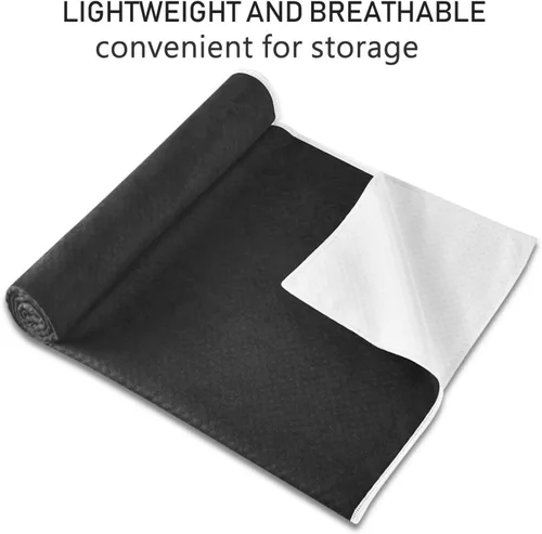 Vista 2 de YETTASBIN Toalla negra para esterilla de yoga, antideslizante, absorbente de sudor, toalla de yoga caliente, portátil, ligera, toalla
