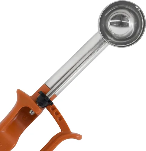 Vista 3 de Zeroll Cuchara Universal de Longitud Extendida EZ Disher para Control de Porciones de Alimentos Diseñada para Uso con Mano Derecha o Izquierda Apta