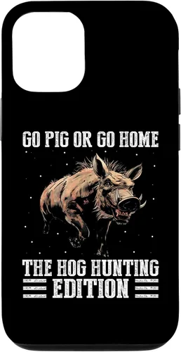 Vista 4 de iPhone 12 mini Pig Hunting Quote for Hog Exterminator and Boar Hunting Case