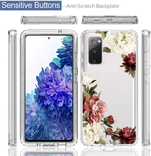 Vista 5 de Funda para Samsung Galaxy S20 FE 5G, Samsung S20 FE SM-G781U con protector de pantalla de vidrio templado, funda protectora de cuerpo completo