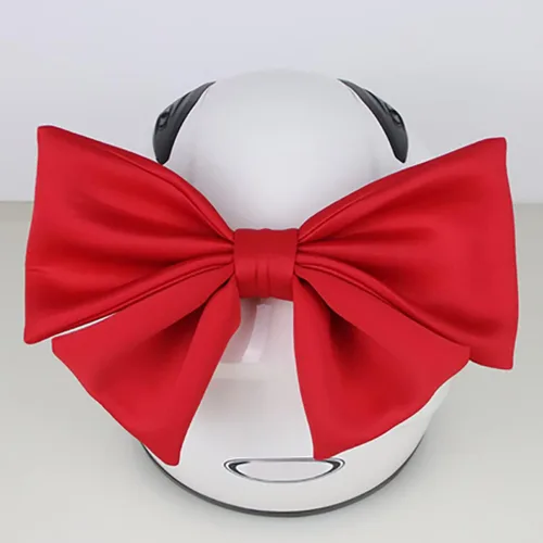Vista 3 de Grandes Adornos de Casco con Lazo Decoraciones Lindas de Casco con Lazo Adhesivo Adecuado Accesorios para Casco para Esquí Bicicleta Casco