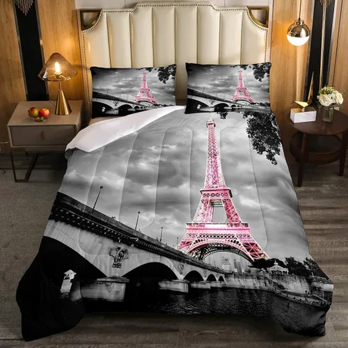 Vista 23 de kxry Lindo juego de edredón de niña negra, juegos de ropa de cama individual de niña afroamericana para niños, bonito edredón de nubes estrelladas