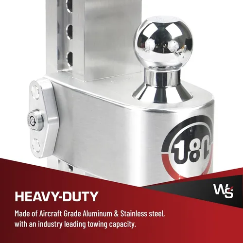 Vista 3 de Weigh Safe Soporte de bola de enganche de remolque ajustable, enganche de caída ajustable de 10 pulgadas para receptor de 2 pulgadas con 4 piezas