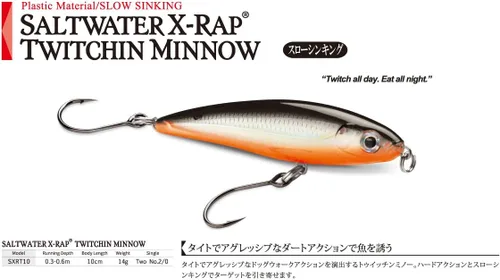 Vista 2 de Rapala X-Rap Twitchin' Minnow 10 Mullet