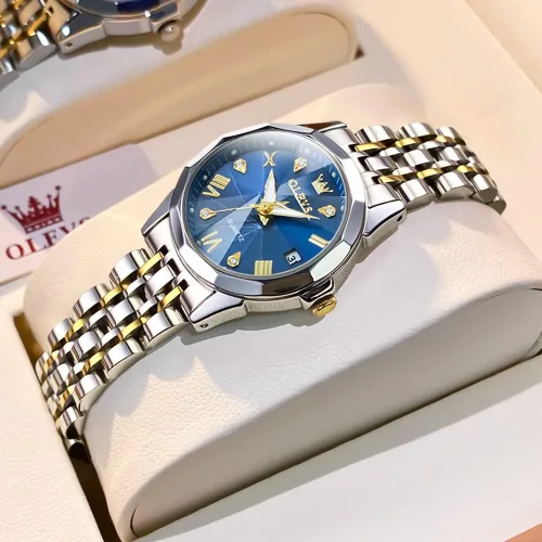 Vista 9 de OLEVS Reloj de pulsera para mujer, pequeño reloj de pulsera de acero inoxidable para mujer, reloj analógico de cuarzo para mujer
