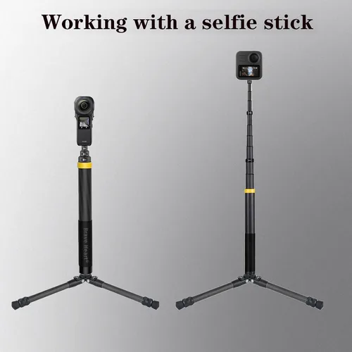 Vista 5 de True Carbon Fiber 3model Micro Desktop Mini trípode para Insta360 Insta 360 Azul