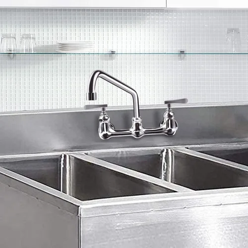 Vista 3 de Boquilla Giratoria con Boquilla Oscilante de 12 Pulgadas Kit de Reemplazo para Grifo de Fregadero de Cocina Comercial Añadida de Acero Inoxidable