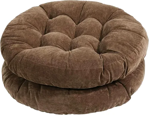 Vista 21 de Tiita Cojín de suelo de 22 pulgadas, cojín redondo para silla de exterior Redondo beige