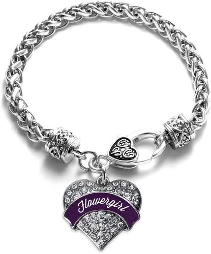 Vista 215 de Inspired Silver - Pulsera de plata con dije de corazón pavé con joyas de circonita cúbica