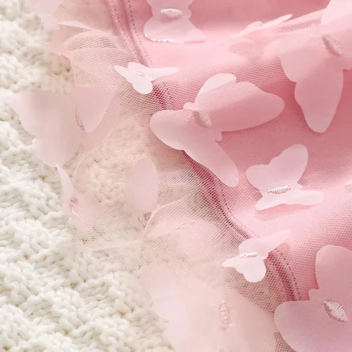 Vista 8 de Toddler Baby Girl Butterfly Dress Ruffle Sleeveless Tulle Tutu Dresses Girls Party Birthday Princess Dresses