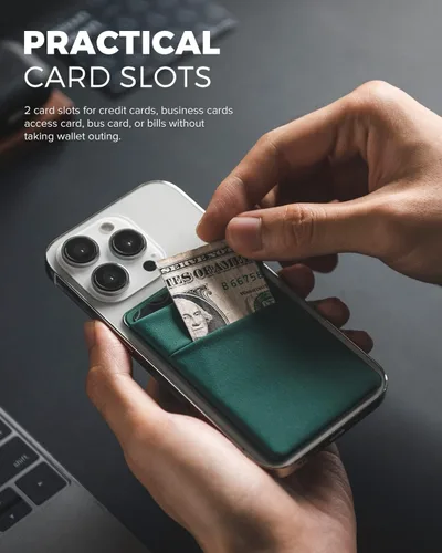Vista 2 de VULKIT Soporte para tarjetas de teléfono, delgada, elástica, adhesiva, cartera, tarjeta, fundas para tarjetas de crédito, adhesivo para la parte