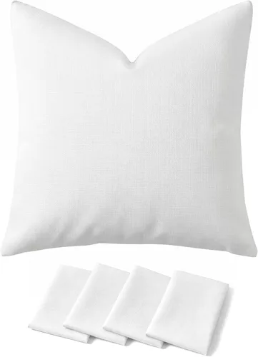 Vista 15 de Deconovo Juego de 2 fundas de almohada de pana suave con cremallera invisible, 16 x 16 pulgadas, color gris pardo, decoración del hogar para sofá