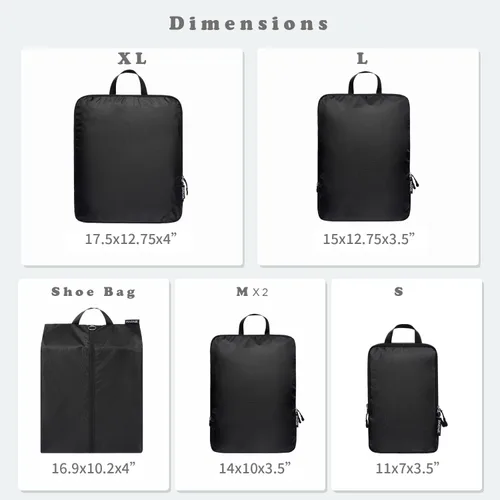 Vista 35 de BAGAIL 4 Set/6 Set Ultraligero Compresión Embalaje Cubos Organizador de Embalaje para Accesorios de Viaje Equipaje Maleta Mochila