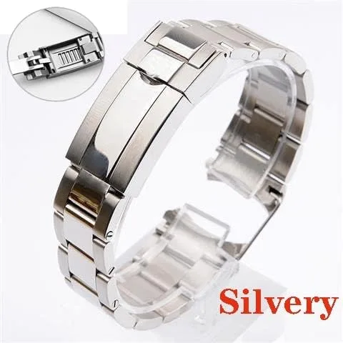Vista 2 de NRYCR Watch Band For Rolex SUBMARINER DAYTONA Fine-Tuning Pull Button Clasp Watch Strap Accessories Men Stainless Steel Watch Bracelet