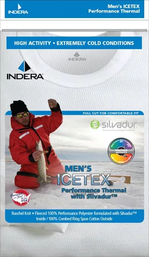 Vista 2 de Indera Camisa de manga larga para hombre, Icetex Thermal WSilvadur, ropa interior blanca, talla L de EE. UU