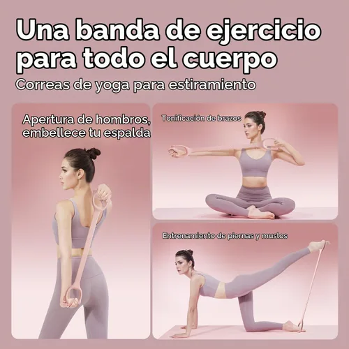 Vista 8 de Figure 8 Workout Resistance Band - 3 Elasticities Optional 20 30 40lb, Thicker Durable Arm Back Shoulder Exercise Elastic Rope Yoga Straps Pilates