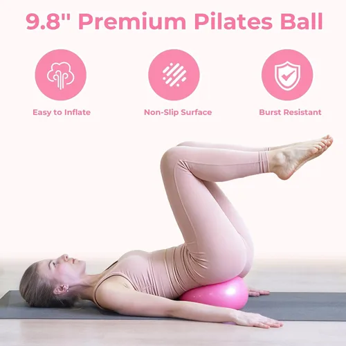 Vista 3 de Pilates Ring Set for Home Workout-13'' Magic Circle and Ball