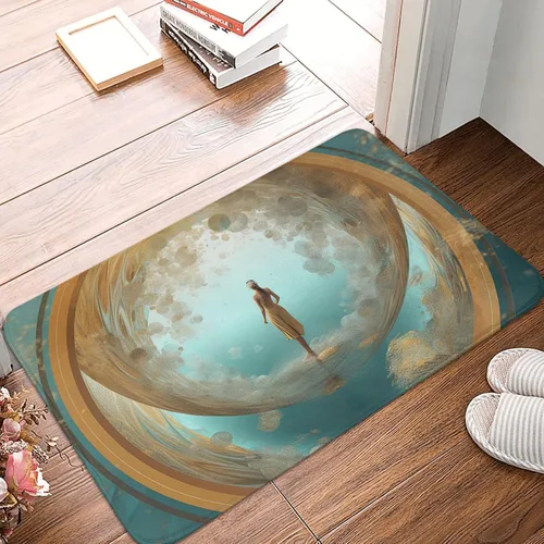 Vista 14 de Tapete para puerta delantera, bonito tapete de bienvenida con estampado de animales marinos y manatíes, absorbente, antideslizante, tapete