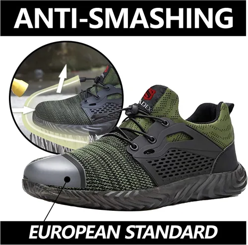 Vista 42 de SUADEX Zapatos deportivos con punta de acero para hombres y mujeres, indestructibles, ligeros, cómodos, antideslizantes, puntera compuesta