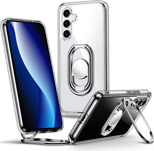 Vista 15 de Shields Up Funda para Samsung Galaxy S23 con Soporte, Funda Galaxy S23 Transparente con Soporte de Doble Anillo [Ajustable y Plegable] Funda