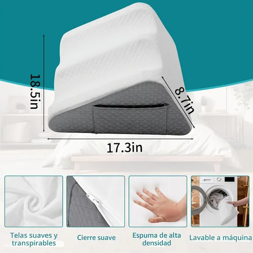 Vista 2 de BALAPET Almohadas de elevación de piernas para después de la cirugía, soporte de espuma de piernas de 8.7 pulgadas y almohada de rodilla