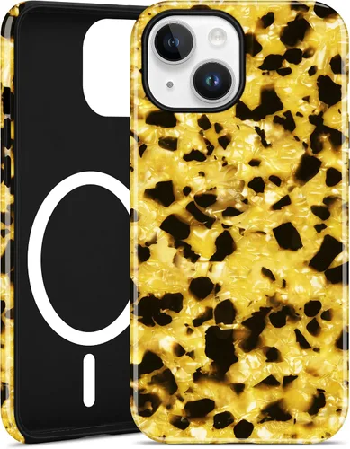 Vista 99 de Jusy Compatible con MagSafe Brown Tortoise Shell Print Phone Case para iPhone 7/8/SE, funda protectora magnética de lujo de TPU suave