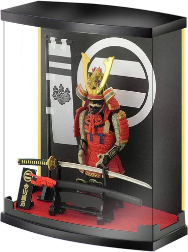 Vista 14 de MEISTER JAPAN Samurai Figura Naoe Kanetsugu Estatua de 8.3 pulgadas con vitrina 1:10 scale armor with iconic "Ai" love-crest helmet, miniature