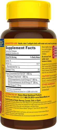 Vista 8 de Nature Made Burp Less Fish Oil Omega 3, 1400 mg Minis, 60 Softgels