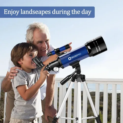 Vista 6 de Telescopio para niños y adultos, 2.756 in de apertura 14.173 in (15X-150X) telescopio para principiantes de astronomía, telescopios de viaje