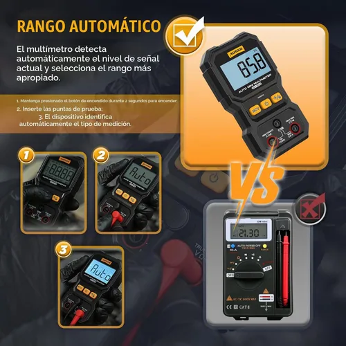 Vista 6 de AUTOOL Multímetro digital, Multi Meter True RMS Auto-Ranging NCV
